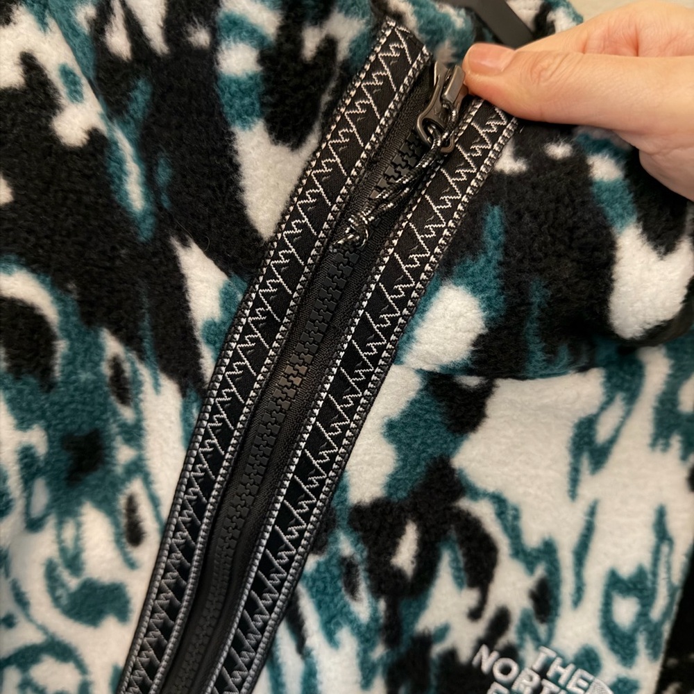 NWT The North Face Fleeski Zip Pullover Deep Nori Trail Print - Picture 6 of 7